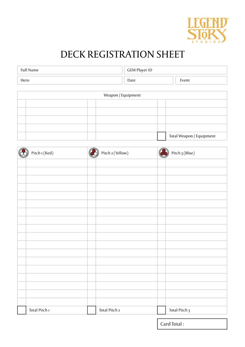 FAB Deck Registration Sheet